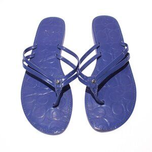 Coach Pre-Owned Logo C Flip Flops / Slip On Sandals Size 11 US in Purplish Blue